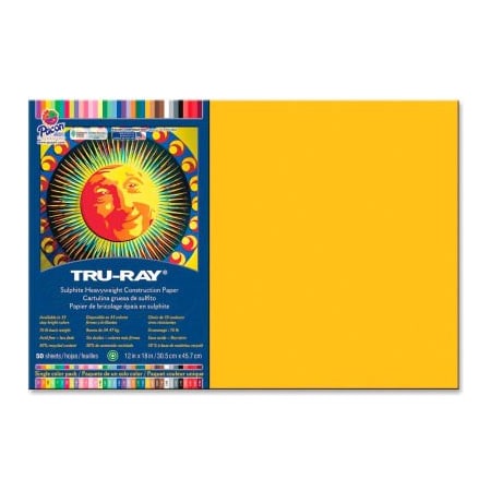 Pacon Corporation Pacon Tru-Ray Heavyweight Construction Paper, 18"x12", Gold, 50 Sheets 102998